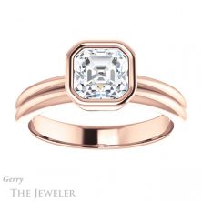 14k Rose Gold Asscher Cut Forever One Engagement Ring Setting #GTJ979-asscher-fo-r