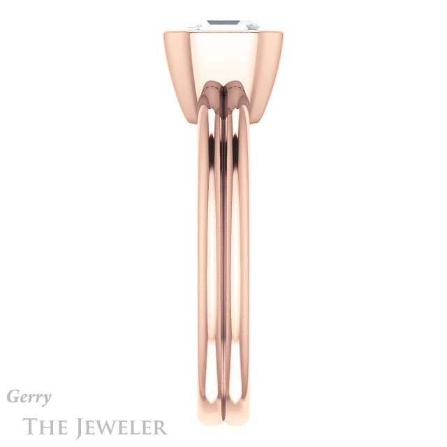 14k Rose Gold Asscher Cut Forever One Engagement Ring Setting #GTJ979-asscher-fo-r