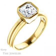 14k Yellow Gold Asscher Cut Forever One Engagement Ring Setting #GTJ979-asscher-fo-y 4 14k Yellow Gold Asscher Cut Forever One Engagement Ring Setting #GTJ979-asscher-fo-y