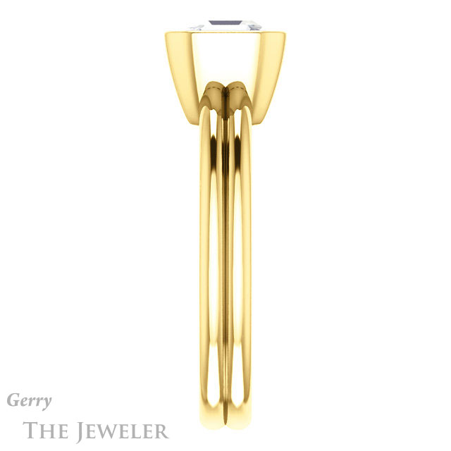 14k Yellow Gold Asscher Cut Forever One Engagement Ring Setting #GTJ979-asscher-fo-y 3 14k Yellow Gold Asscher Cut Forever One Engagement Ring Setting #GTJ979-asscher-fo-y