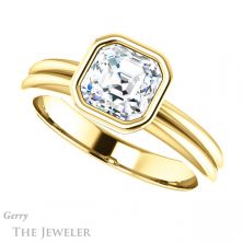 14k Yellow Gold Asscher Cut Forever One Engagement Ring Setting #GTJ979-asscher-fo-y 5 14k Yellow Gold Asscher Cut Forever One Engagement Ring Setting #GTJ979-asscher-fo-y