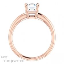 14k Rose Gold Asscher Cut Forever One Engagement Ring Setting #GTJ981-asscher-fo-r 2 14k Rose Gold Asscher Cut Forever One Engagement Ring Setting #GTJ981-asscher-fo-r