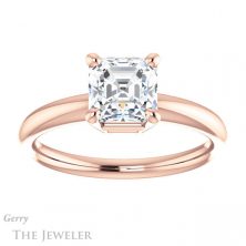 14k Rose Gold Asscher Cut Forever One Engagement Ring Setting #GTJ981-asscher-fo-r 1 14k Rose Gold Asscher Cut Forever One Engagement Ring Setting #GTJ981-asscher-fo-r