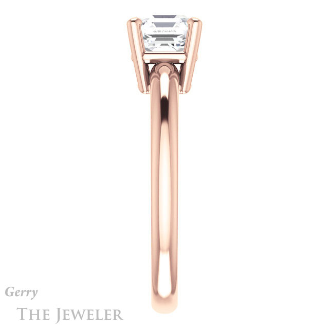 14k Rose Gold Asscher Cut Forever One Engagement Ring Setting #GTJ981-asscher-fo-r 3 14k Rose Gold Asscher Cut Forever One Engagement Ring Setting #GTJ981-asscher-fo-r