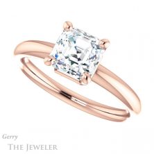 14k Rose Gold Asscher Cut Forever One Engagement Ring Setting #GTJ981-asscher-fo-r 5 14k Rose Gold Asscher Cut Forever One Engagement Ring Setting #GTJ981-asscher-fo-r