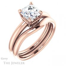 14k Rose Gold Asscher Cut Forever One Engagement Ring Setting #GTJ981-asscher-fo-r 6 14k Rose Gold Asscher Cut Forever One Engagement Ring Setting #GTJ981-asscher-fo-r