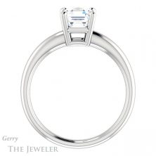 14k White Gold Asscher Cut Forever One Engagement Ring Setting #GTJ981-asscher-fo-w 2 14k White Gold Asscher Cut Forever One Engagement Ring Setting #GTJ981-asscher-fo-w