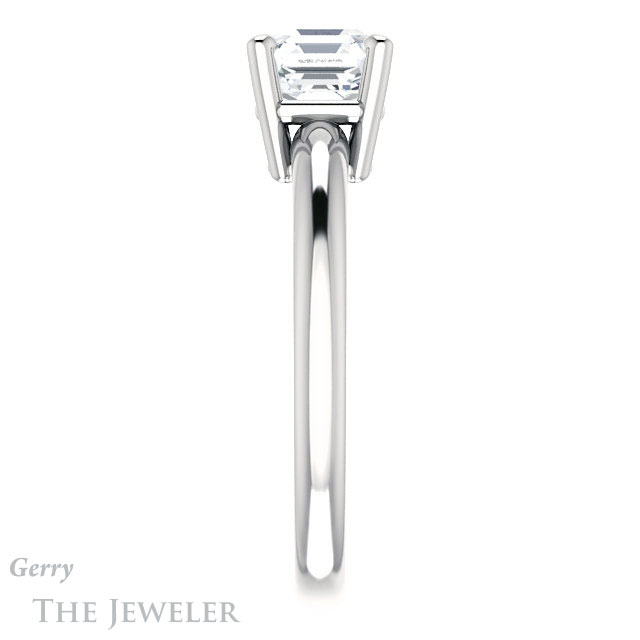 14k White Gold Asscher Cut Forever One Engagement Ring Setting #GTJ981-asscher-fo-w 3 14k White Gold Asscher Cut Forever One Engagement Ring Setting #GTJ981-asscher-fo-w