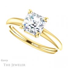 14k Yellow Gold Asscher Cut Forever One Engagement Ring Setting #GTJ981-asscher-fo-y