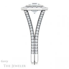 14k White Gold Asscher Cut Forever One Engagement Ring Setting #GTJ982-asscher-fo-w 3 14k White Gold Asscher Cut Forever One Engagement Ring Setting #GTJ982-asscher-fo-w