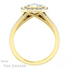 14k Yellow Gold Asscher Cut Forever One Engagement Ring Setting #GTJ982-asscher-fo-y 2 14k Yellow Gold Asscher Cut Forever One Engagement Ring Setting #GTJ982-asscher-fo-y