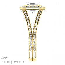14k Yellow Gold Asscher Cut Forever One Engagement Ring Setting #GTJ982-asscher-fo-y 3 14k Yellow Gold Asscher Cut Forever One Engagement Ring Setting #GTJ982-asscher-fo-y