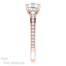 14k Rose Gold Asscher Cut Forever One Engagement Ring Setting #GTJ983-asscher-fo-r