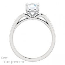 14k White Gold Asscher Cut Forever One Engagement Ring Setting #GTJ983-asscher-fo-w 2 14k White Gold Asscher Cut Forever One Engagement Ring Setting #GTJ983-asscher-fo-w