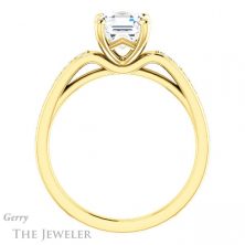 14k Yellow Gold Asscher Cut Forever One Engagement Ring Setting #GTJ983-asscher-fo-y 2 14k Yellow Gold Asscher Cut Forever One Engagement Ring Setting #GTJ983-asscher-fo-y