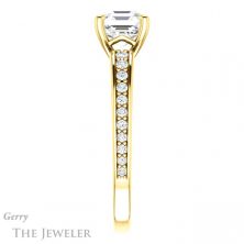 14k Yellow Gold Asscher Cut Forever One Engagement Ring Setting #GTJ983-asscher-fo-y 3 14k Yellow Gold Asscher Cut Forever One Engagement Ring Setting #GTJ983-asscher-fo-y