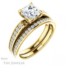 14k Yellow Gold Asscher Cut Forever One Engagement Ring Setting #GTJ983-asscher-fo-y 6 14k Yellow Gold Asscher Cut Forever One Engagement Ring Setting #GTJ983-asscher-fo-y