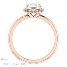 14k Rose Gold Asscher Cut Forever One Engagement Ring Setting #GTJ984-asscher-fo-r