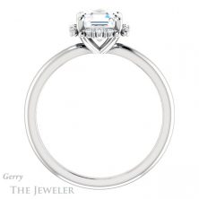 14k White Gold Asscher Cut Forever One Engagement Ring Setting #GTJ984-asscher-fo-w