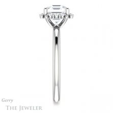 14k White Gold Asscher Cut Forever One Engagement Ring Setting #GTJ984-asscher-fo-w