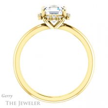 14k Yellow Gold Asscher Cut Forever One Engagement Ring Setting #GTJ984-asscher-fo-y