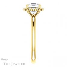 14k Yellow Gold Asscher Cut Forever One Engagement Ring Setting #GTJ984-asscher-fo-y