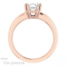 14k Rose Gold Asscher Cut Forever One Engagement Ring Setting #GTJ987-asscher-fo-r