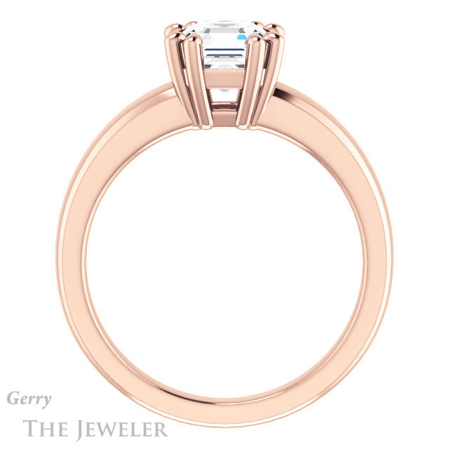 14k Rose Gold Asscher Cut Forever One Engagement Ring Setting #GTJ987-asscher-fo-r