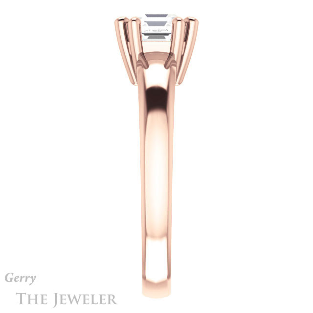 14k Rose Gold Asscher Cut Forever One Engagement Ring Setting #GTJ987-asscher-fo-r