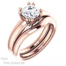 14k Rose Gold Asscher Cut Forever One Engagement Ring Setting #GTJ987-asscher-fo-r