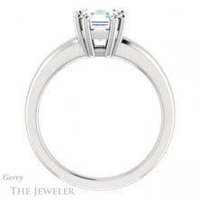 14k White Gold Asscher Cut Forever One Engagement Ring Setting #GTJ987-asscher-fo-w 2 14k White Gold Asscher Cut Forever One Engagement Ring Setting #GTJ987-asscher-fo-w