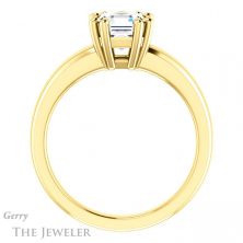 14k Yellow Gold Asscher Cut Forever One Engagement Ring Setting #GTJ987-asscher-fo-y