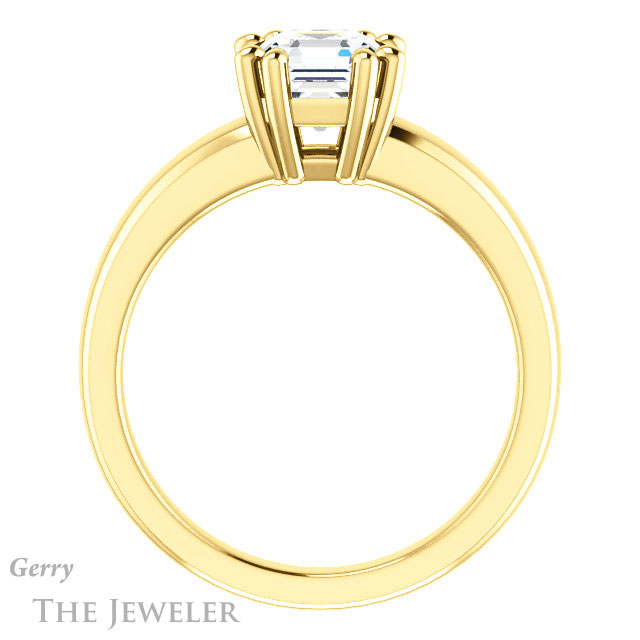 14k Yellow Gold Asscher Cut Forever One Engagement Ring Setting #GTJ987-asscher-fo-y