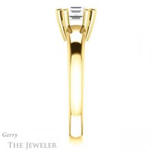 14k Yellow Gold Asscher Cut Forever One Engagement Ring Setting #GTJ987-asscher-fo-y