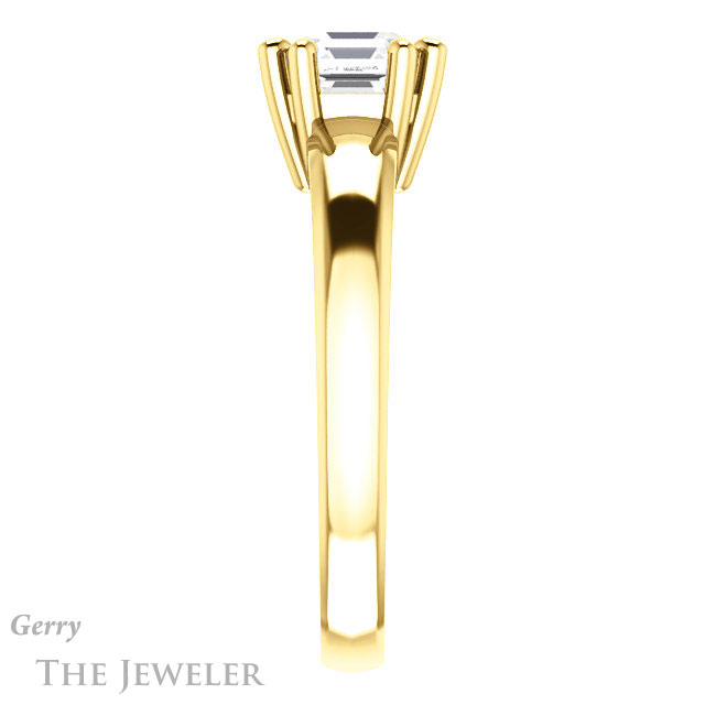 14k Yellow Gold Asscher Cut Forever One Engagement Ring Setting #GTJ987-asscher-fo-y