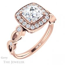 14k Rose Gold Asscher Cut Forever One Engagement Ring Setting #GTJ988-asscher-fo-r 4 14k Rose Gold Asscher Cut Forever One Engagement Ring Setting #GTJ988-asscher-fo-r