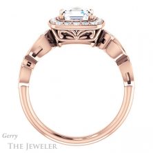 14k Rose Gold Asscher Cut Forever One Engagement Ring Setting #GTJ988-asscher-fo-r 2 14k Rose Gold Asscher Cut Forever One Engagement Ring Setting #GTJ988-asscher-fo-r