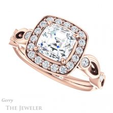 14k Rose Gold Asscher Cut Forever One Engagement Ring Setting #GTJ988-asscher-fo-r 5 14k Rose Gold Asscher Cut Forever One Engagement Ring Setting #GTJ988-asscher-fo-r
