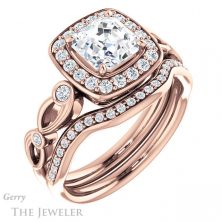 14k Rose Gold Asscher Cut Forever One Engagement Ring Setting #GTJ988-asscher-fo-r 6 14k Rose Gold Asscher Cut Forever One Engagement Ring Setting #GTJ988-asscher-fo-r