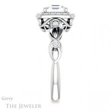 14k White Gold Asscher Cut Forever One Engagement Ring Setting #GTJ988-asscher-fo-w 3 14k White Gold Asscher Cut Forever One Engagement Ring Setting #GTJ988-asscher-fo-w