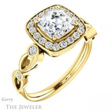 14k Yellow Gold Asscher Cut Forever One Engagement Ring Setting #GTJ988-asscher-fo-y 4 14k Yellow Gold Asscher Cut Forever One Engagement Ring Setting #GTJ988-asscher-fo-y