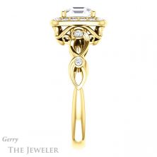 14k Yellow Gold Asscher Cut Forever One Engagement Ring Setting #GTJ988-asscher-fo-y 3 14k Yellow Gold Asscher Cut Forever One Engagement Ring Setting #GTJ988-asscher-fo-y