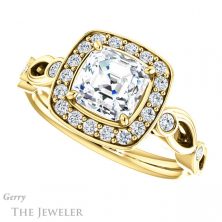 14k Yellow Gold Asscher Cut Forever One Engagement Ring Setting #GTJ988-asscher-fo-y 5 14k Yellow Gold Asscher Cut Forever One Engagement Ring Setting #GTJ988-asscher-fo-y