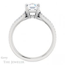 14k White Gold Asscher Cut Forever One Engagement Ring Setting #GTJ991-asscher-fo-w 2 14k White Gold Asscher Cut Forever One Engagement Ring Setting #GTJ991-asscher-fo-w