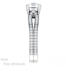 14k White Gold Asscher Cut Forever One Engagement Ring Setting #GTJ991-asscher-fo-w 3 14k White Gold Asscher Cut Forever One Engagement Ring Setting #GTJ991-asscher-fo-w