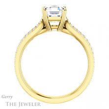 14k Yellow Gold Asscher Cut Forever One Engagement Ring Setting #GTJ991-asscher-fo-y 2 14k Yellow Gold Asscher Cut Forever One Engagement Ring Setting #GTJ991-asscher-fo-y