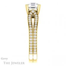 14k Yellow Gold Asscher Cut Forever One Engagement Ring Setting #GTJ991-asscher-fo-y 3 14k Yellow Gold Asscher Cut Forever One Engagement Ring Setting #GTJ991-asscher-fo-y