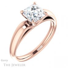 14k Rose Gold Asscher Cut Forever One Engagement Ring Setting #GTJ993-asscher-fo-r