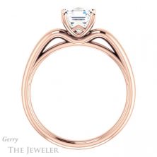 14k Rose Gold Asscher Cut Forever One Engagement Ring Setting #GTJ993-asscher-fo-r
