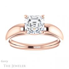 14k Rose Gold Asscher Cut Forever One Engagement Ring Setting #GTJ993-asscher-fo-r
